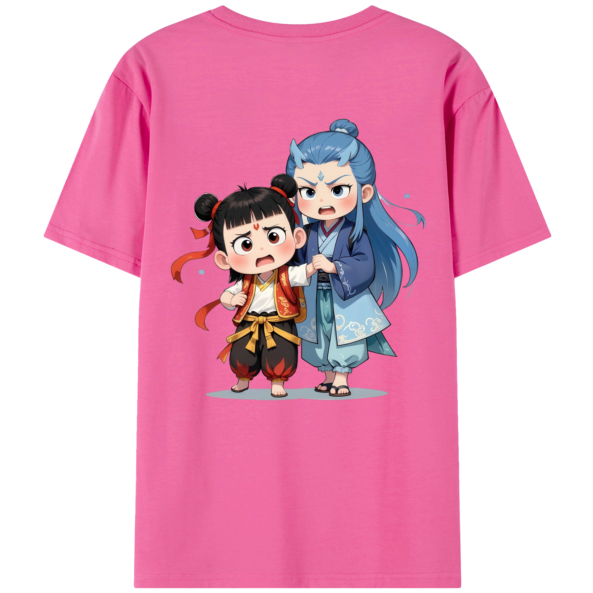 （画像用） Ne Zha 2 ナタ 魔童の大暴れ レディース半袖Tシャツ(バックプリント)